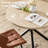 5-Piece Modern Round Dining Set, 39" Beige Stone Pattern Table with 4 Brown Faux Leather Chairs-306806744-306806751