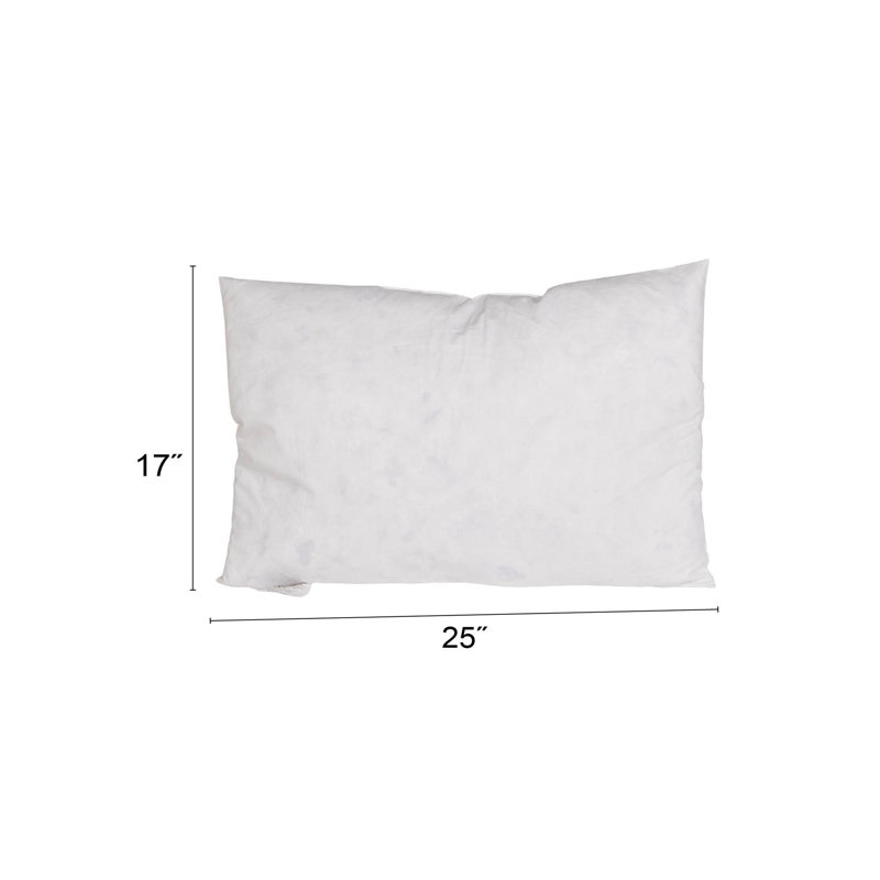 25" X 17" Duck Feather Down Pillow Insert, Set Of 2, Rectangle 17"H x 25"W