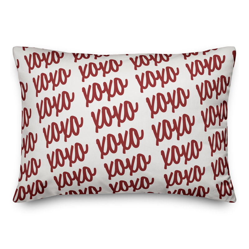 Coussin lombaire Xoxo Script, Rouge