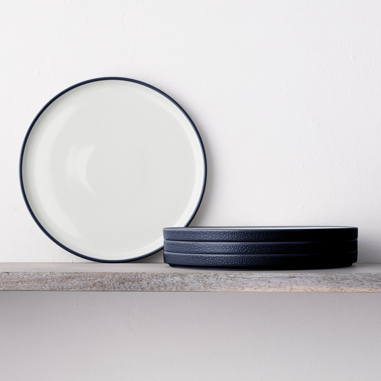Noritake Colortex Stone Stax Salad Plates, 7-1/2", Navy