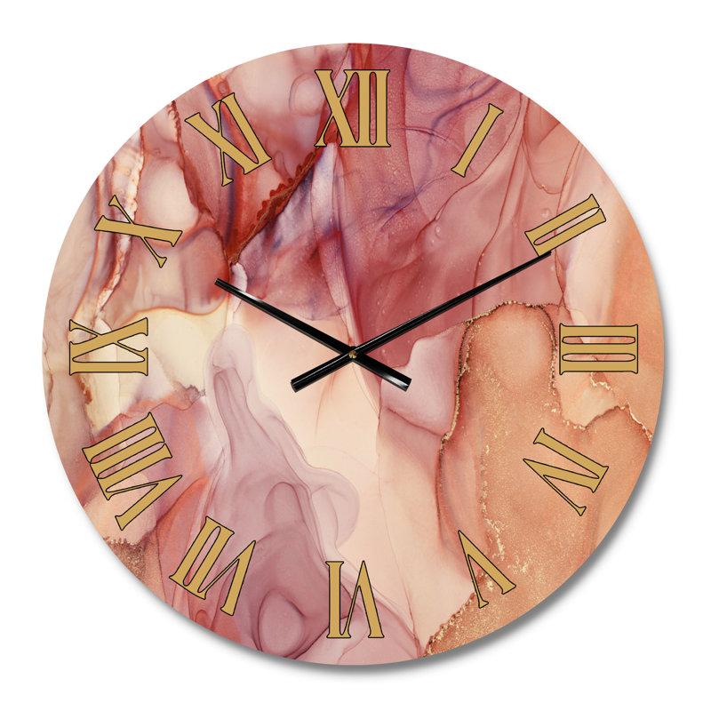 Horloge murale Tender, Petit, Rouge / doré