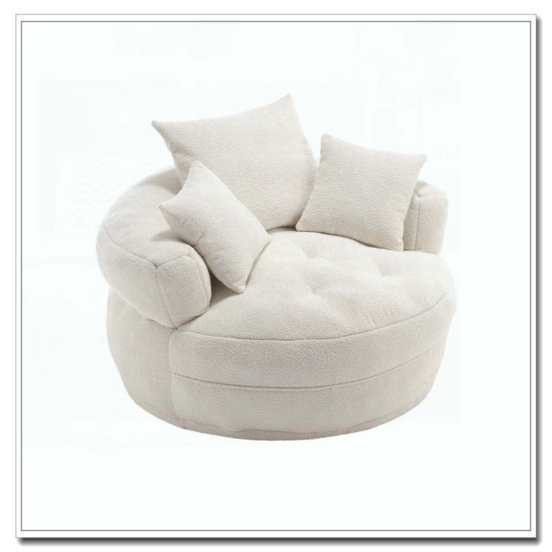 Fauteuil Boucle rembourré, sans assemblage, Beige