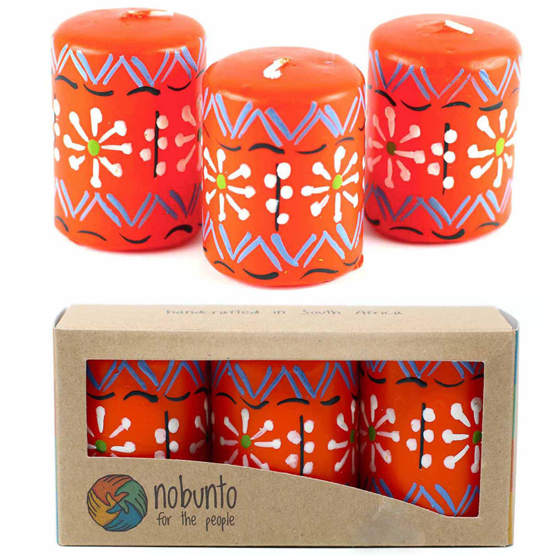 Ensemble de bougies votives non parfumées The Holiday Aisle® 3 pièces, Orange / blanc / bleu