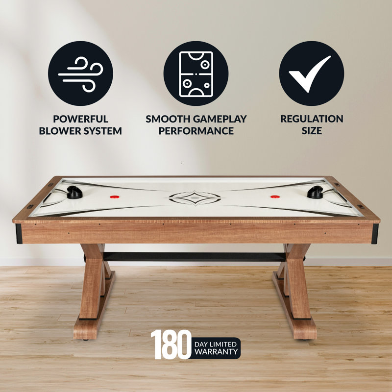 Daulton 7 Ft White Oak Air Hockey Table with LED Scoring