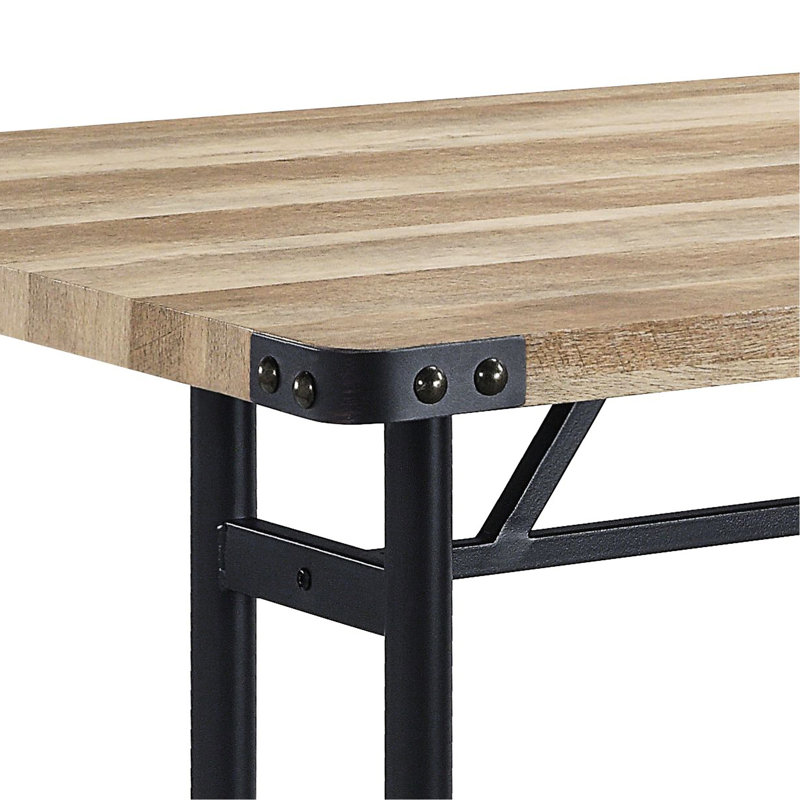 Table rectangulaire de conception moderne en chêne et en métal pour la salle à manger
