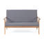 Ensemble de loisirs extérieurs 4 pièces - Fabrication en bois, tissu aquatique, 2 chaises club et table basse incluses, pour la collection de conversation dans la cour avec tissu imperméable résistant aux intempéries