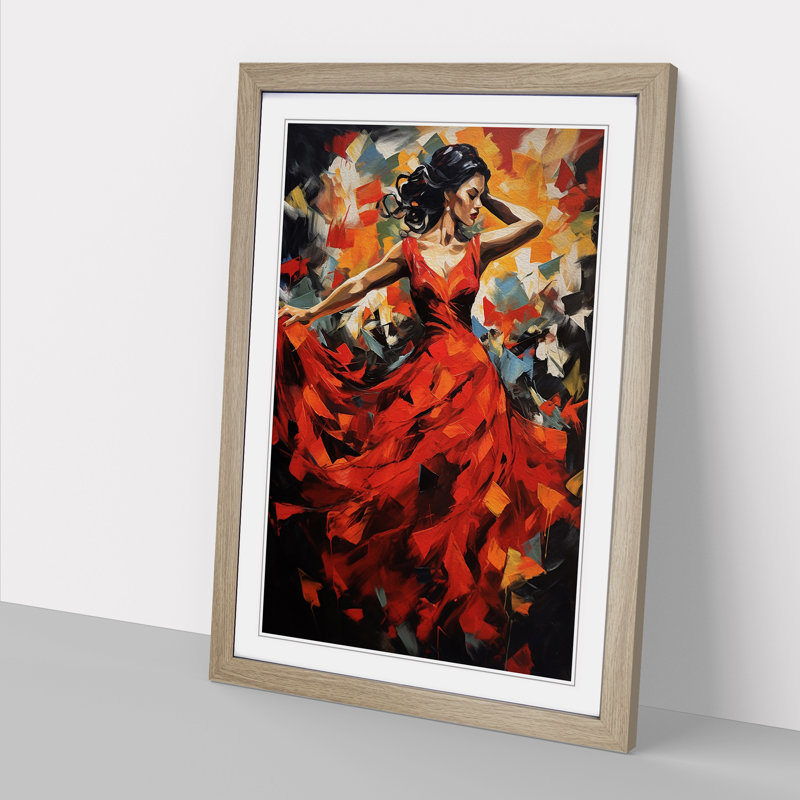 Flamenco dancer Dadaism - Framed Print, Oak Framed, 64cm H x 46cm W