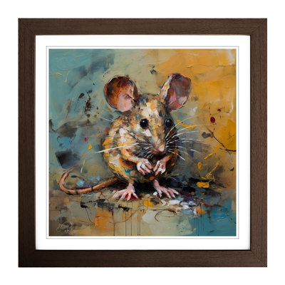 Mouse Expressionism No.1 - Single Picture Frame Print on Wood