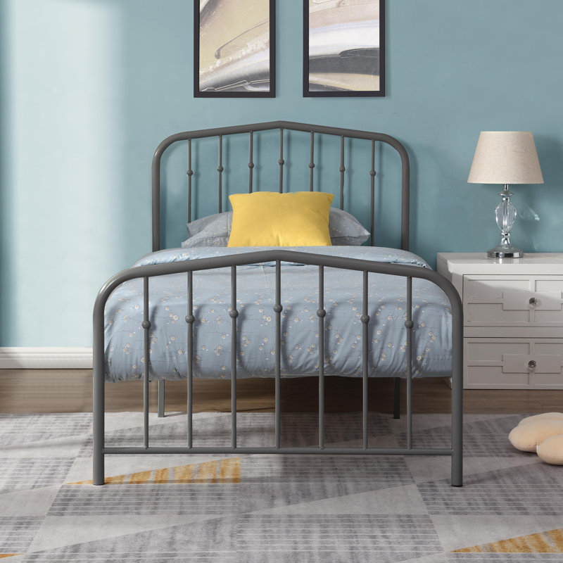 Lindsey Metal Open-Frame Bed, Queen, Dark Gray
