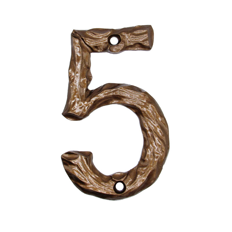 Numéro de maison de 4 po, 5, Bronze luxueux