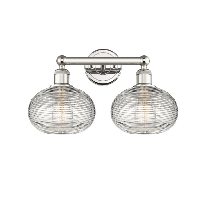 Abat-jour de salle de bain 2 lumières Edison Jerard Edison Jerard, Nickel poli