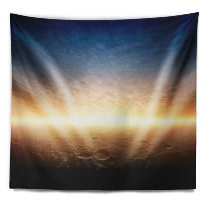 Spacescape coucher de soleil sur la tapisserie de la planète mars