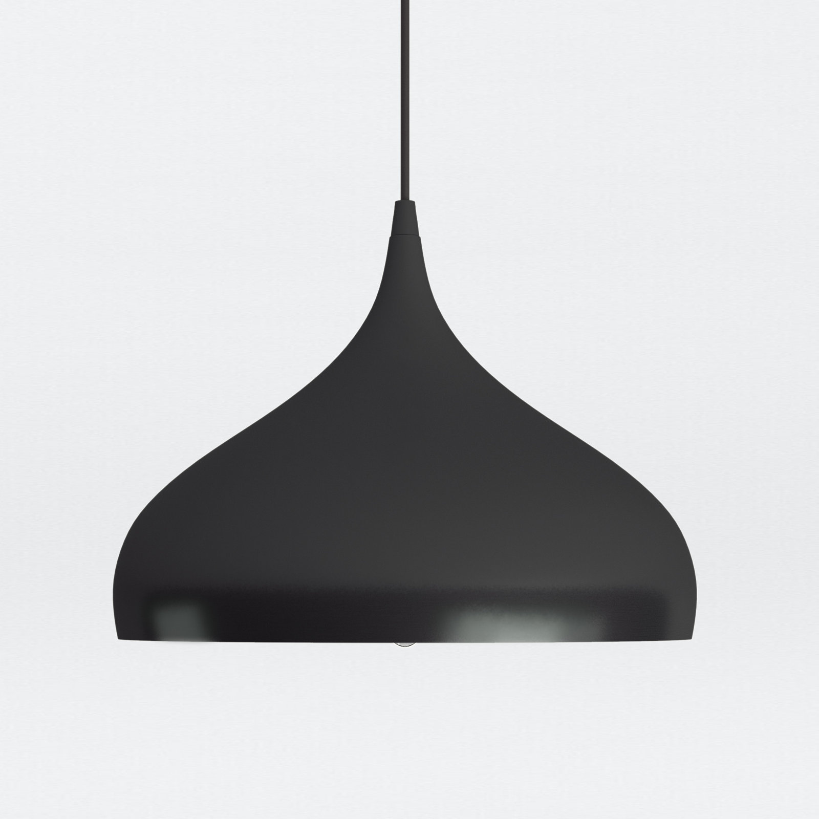 Marselia Single Light Metal Dimmable Plug-in Pendant, Matte Black