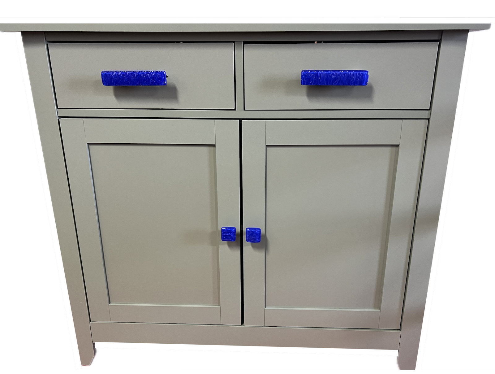 Skinny Glacier Bar Cabinet Pull, Polished Chrome, Deep Cobalt Blue