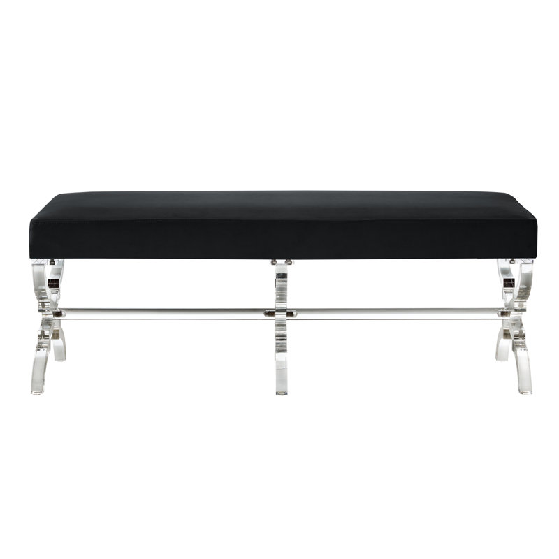 Banc en velours Giselle, Noir