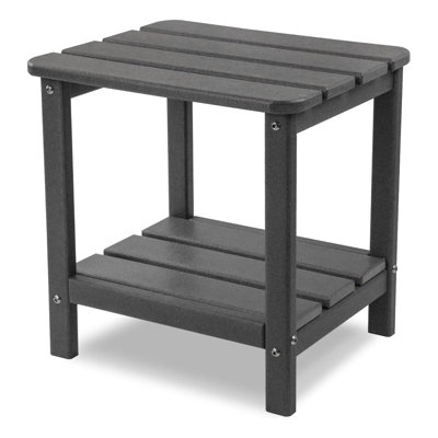 Table de bout Adirondack toutes saisons pour l'extérieur et l'intérieur, table de patio à 2 niveaux avec finition aspect bois