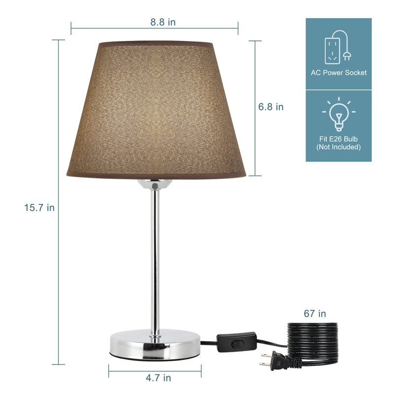 Small Nightstand Lamp with Slender Base Modern