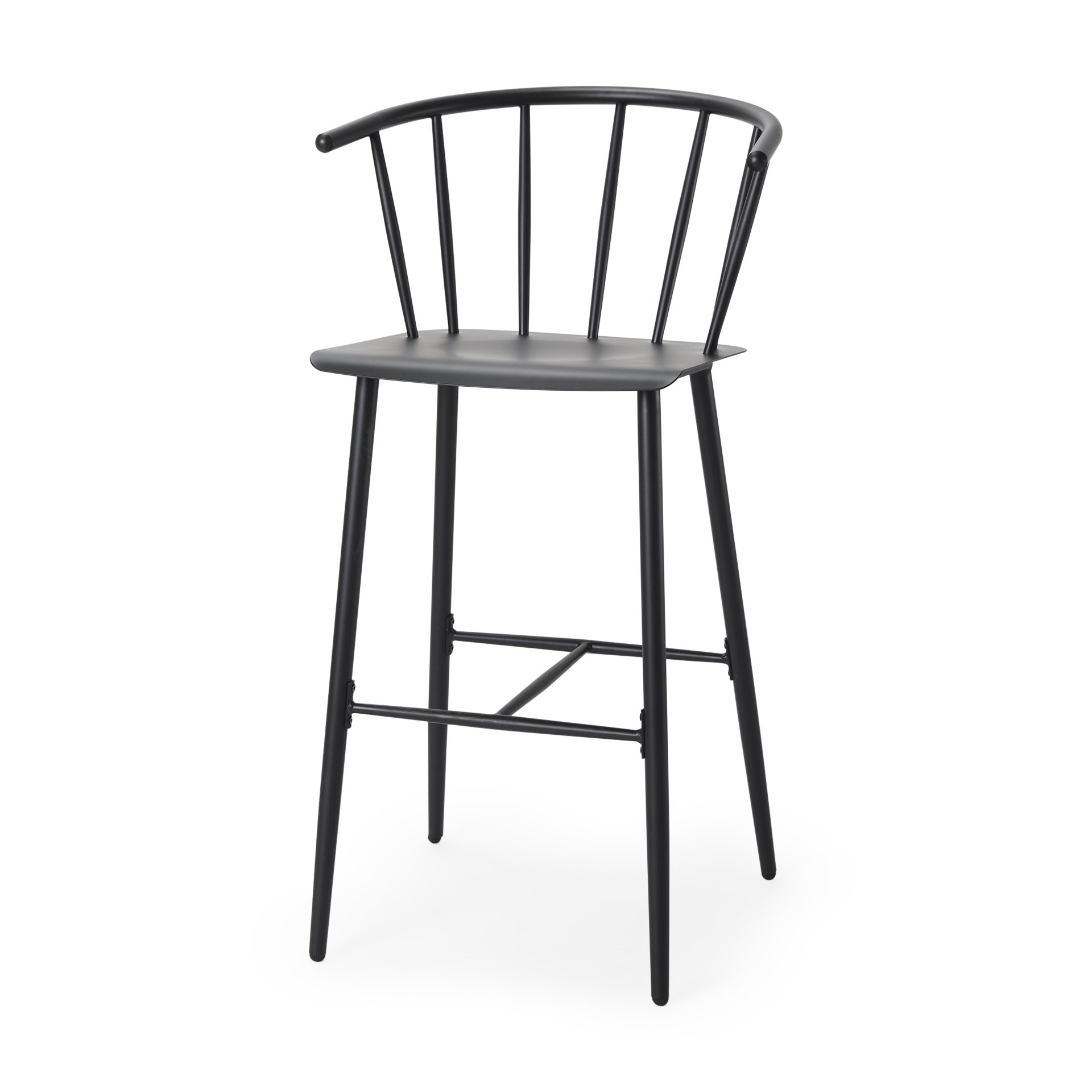 Joss & Main Cleora 21.3'' L 21.3'' W Black Metal Stool & Reviews | Wayfair