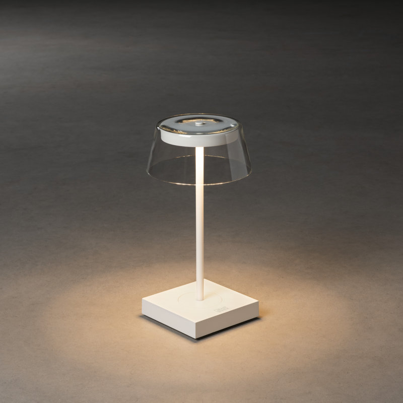 Scilla Cordless Table Lamp - USB Rechargeable, Dimmable LED, Elegant Design, White