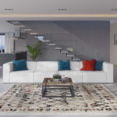 Canapé modulaire en cuir 4 pièces Mingle