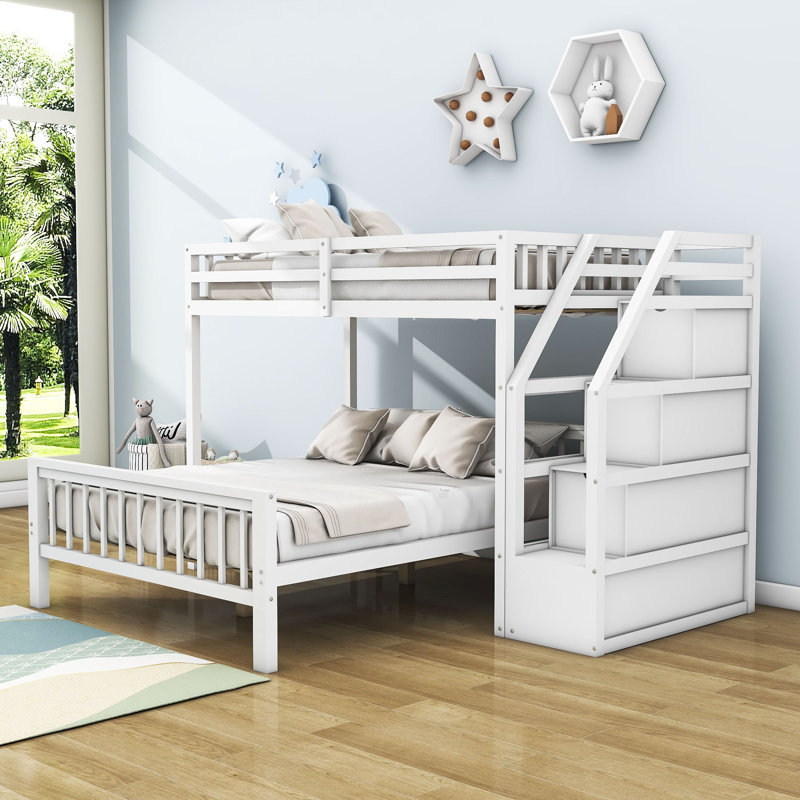 Delynne Kids Twin Over Full Bunk Bed, White