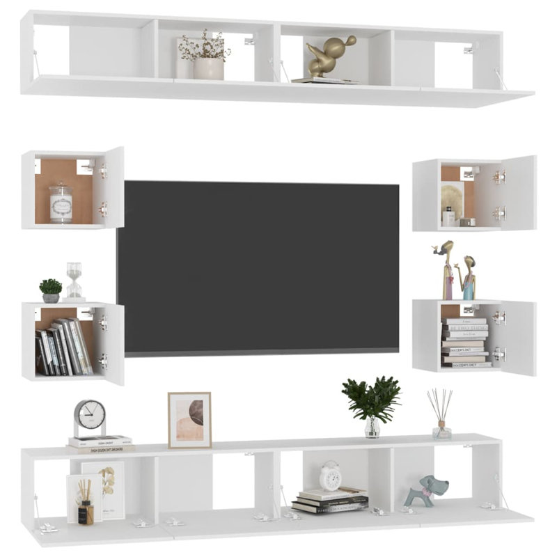 Blae Unfinished Entertainment Centre for TVs up to 88", White