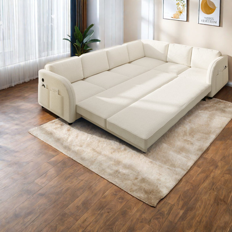 Canapés d'angle multifonctionnels avec rangement, revêtement en polaire sherpa, style moderne
