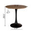 Table de salle à manger Mid-Century ronde, couleur noyer, plateau de table en MDF et base piédestal, 31,5 pouces