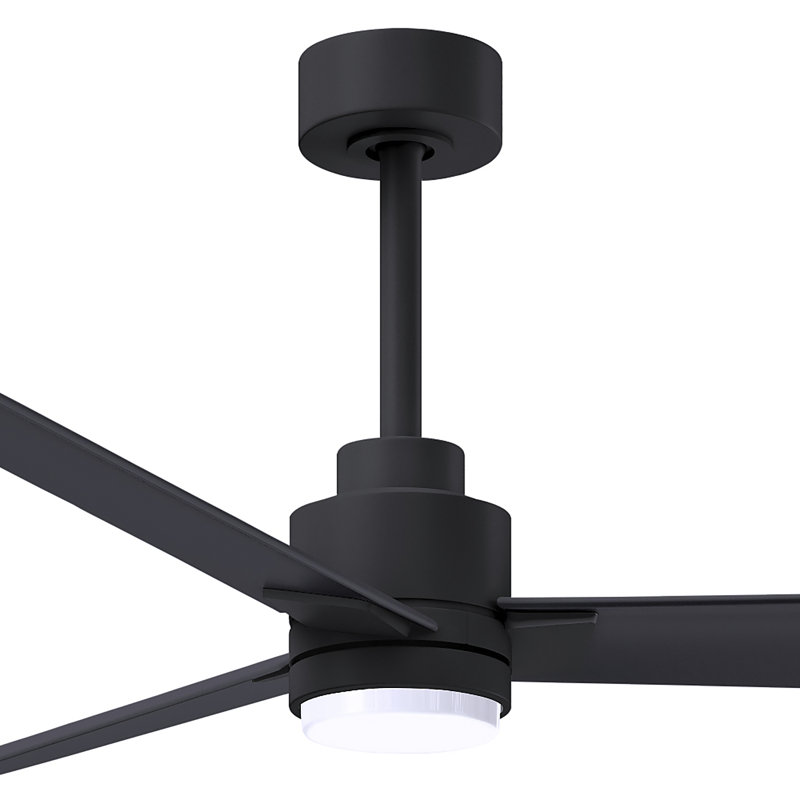 Alessandra - Three Blade Transitional Ceiling Fan -LED, Matte Black, 56", Matte Black