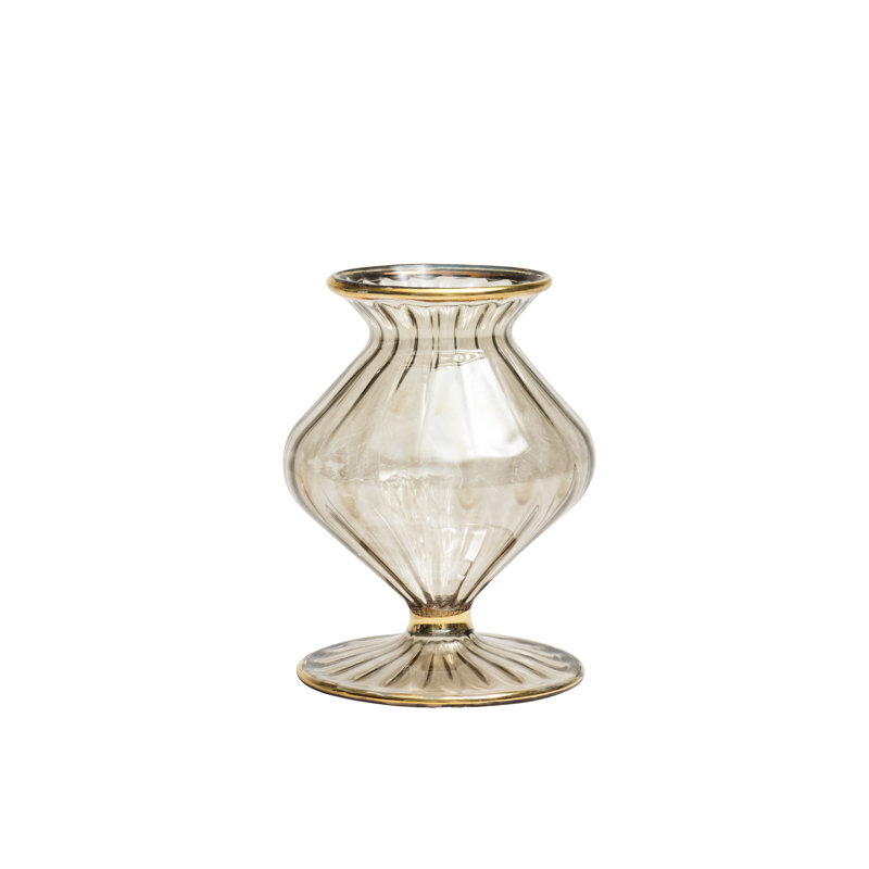 F2023 Handmade Glass Table Vase, Smoke