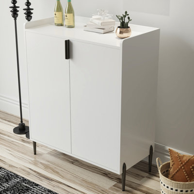 Buffet de rangement pour le vin avec 12 compartiments, étagères réglables et quincaillerie, support de salle à manger blanc, charnières à fermeture douce, bordures hautes à tomber,