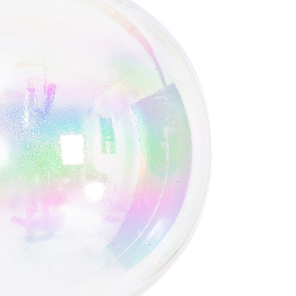 Holiday Décor Ball Ornament, Clear Iridescent, 4" H x 4" W x 4" D