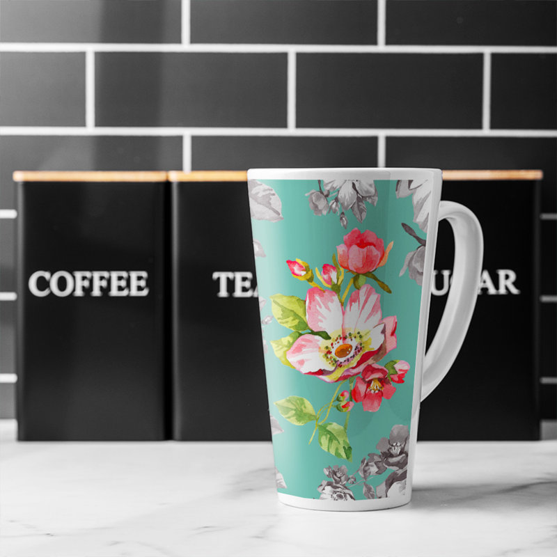 Bright Flower On Latte Mug