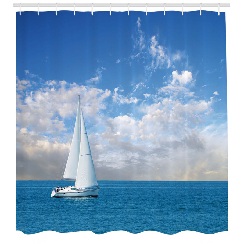 Ensemble de rideau de douche + crochets Ocean, H 84 po x l 69 po