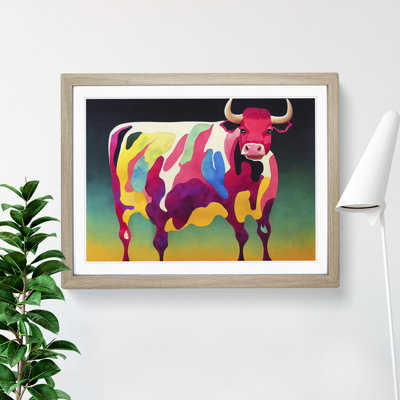 Colourful Cow Vol.6 Abstract - Framed Print
