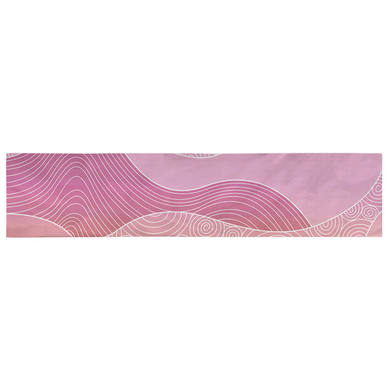 Chemin de table à ondulations tirées à la main Avicia, 72 po x 16 po, Polyester, Rose / Orange