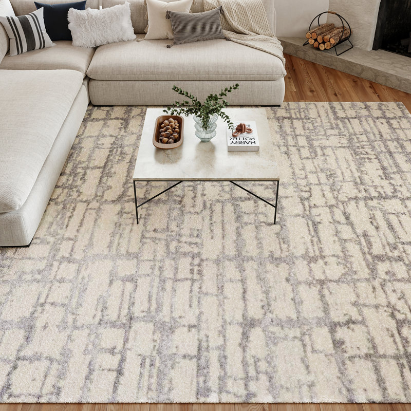 Nourison Taylorrose 8'6" x 11'6" Ivory Grey Modern Indoor Rug, Rectangle 8'6" x 11'6", Ivory Gray