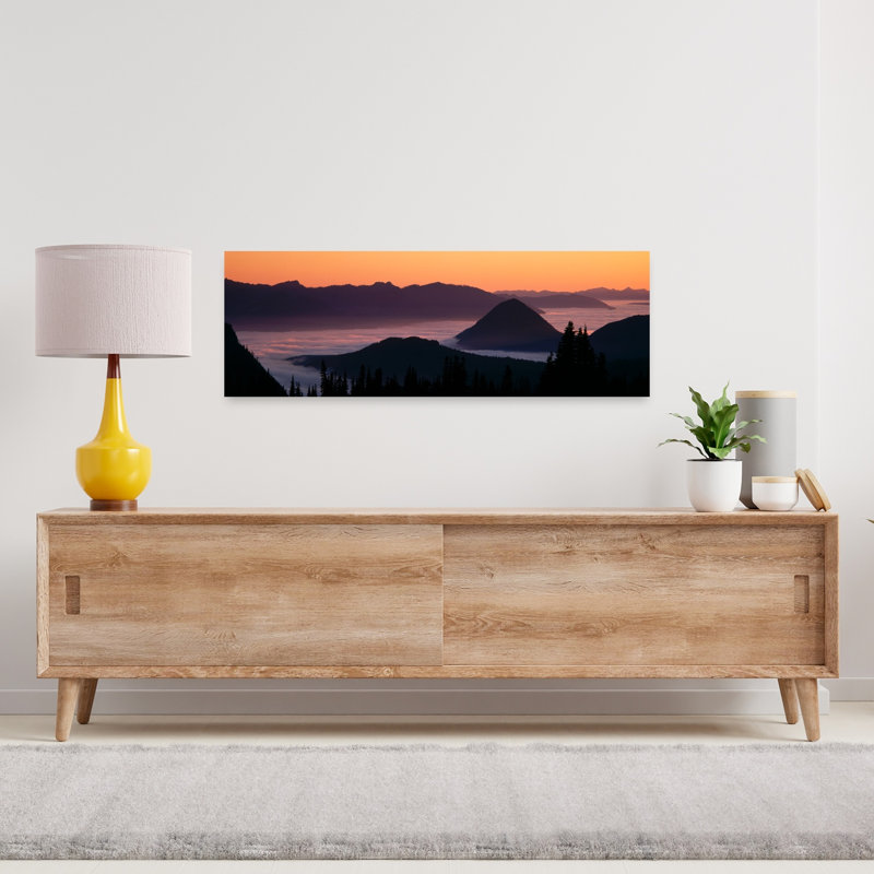 Washington, parc national du Mont Rainier, art mural contemporain paisible et abstrait, H 12 po x l 36 po