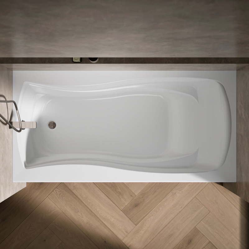 Mariposa 72" x 36" Soaking Bathtub, White, Left