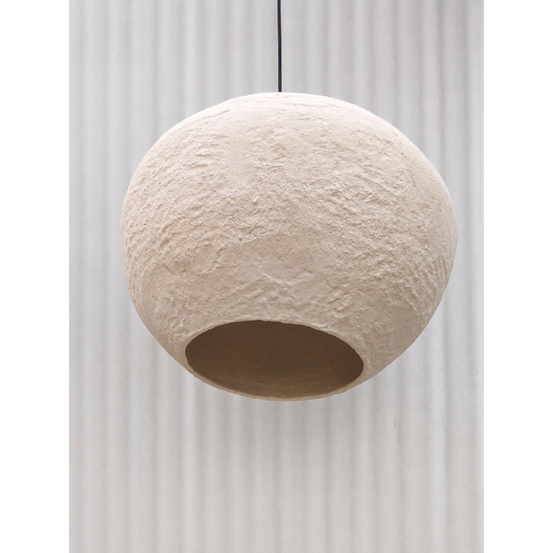 Luminaire suspendu en papier mâché blanc cassé