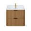 Ensemble de vanité suspendue noire de 61 cm (24 po) avec lavabo intégré et miroir de courtoisie à DEL de 61 x 102 cm (24 x 40 po).-1574173658-1574173659