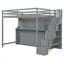 Lit escamotable double sur double avec lève-personne et bureau hydraulique, gris