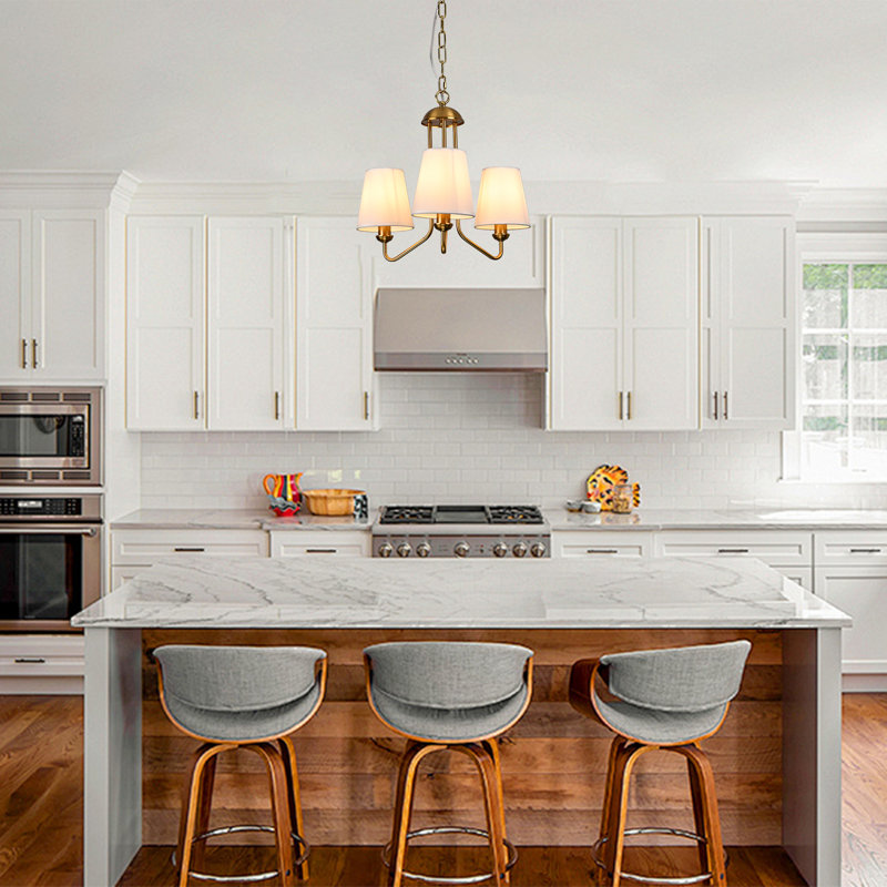 3 - Light Dimmable Classic / Traditional Chandelier, Gold