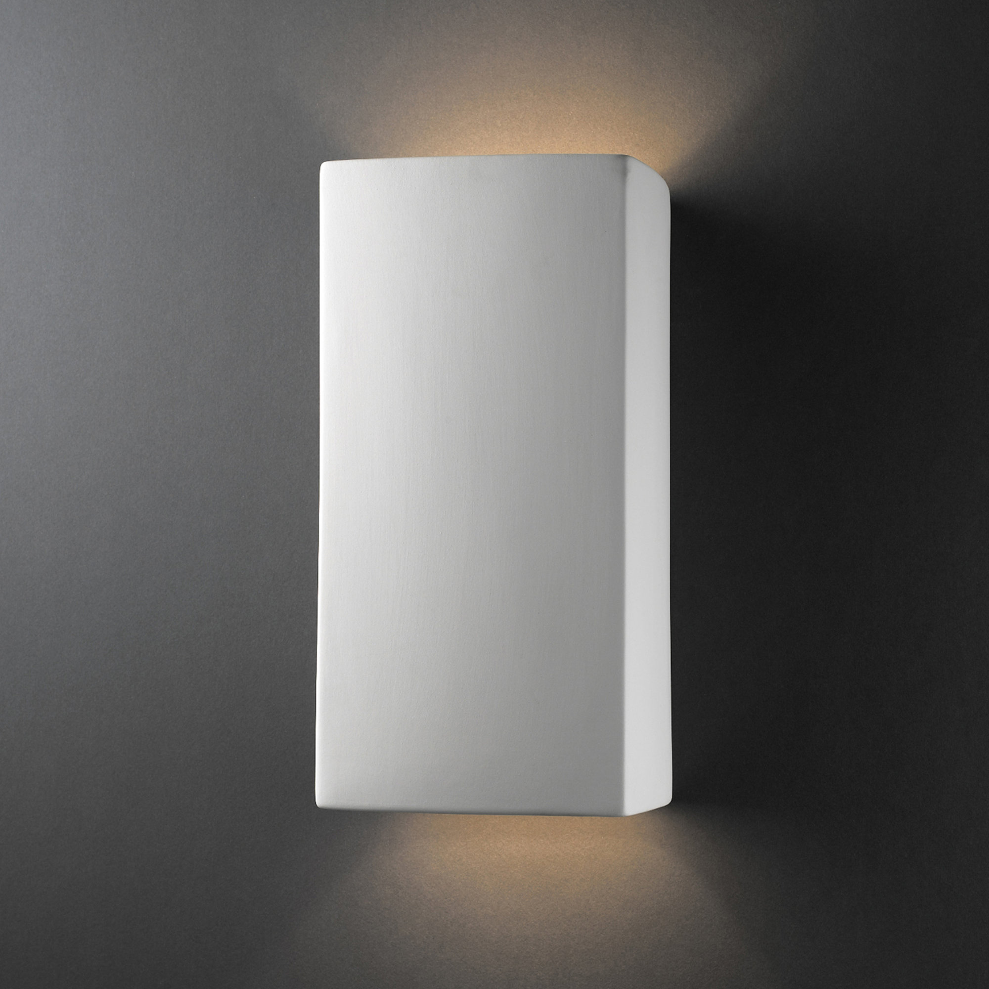 Nomad Outdoor Ceramic LED Wall Light, Bisque, 13.5" H x 7.25" W x 6.5" D, Bulb