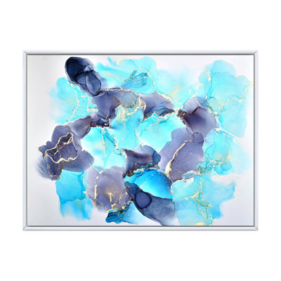 Turquoise de luxe abstrait fluide III - peinture sur toile