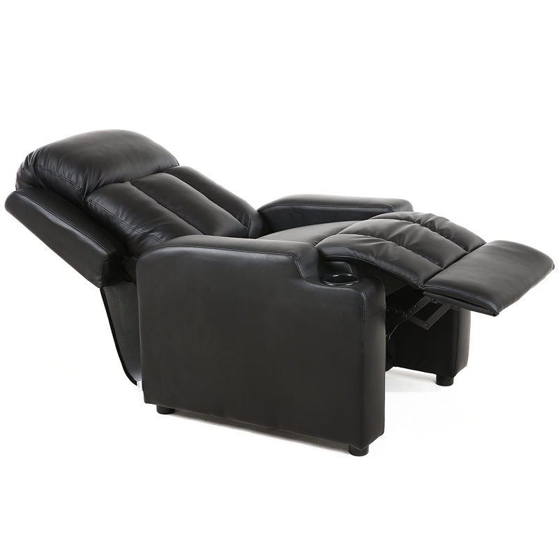Adel Bonded Leather Manual Recliner, Black