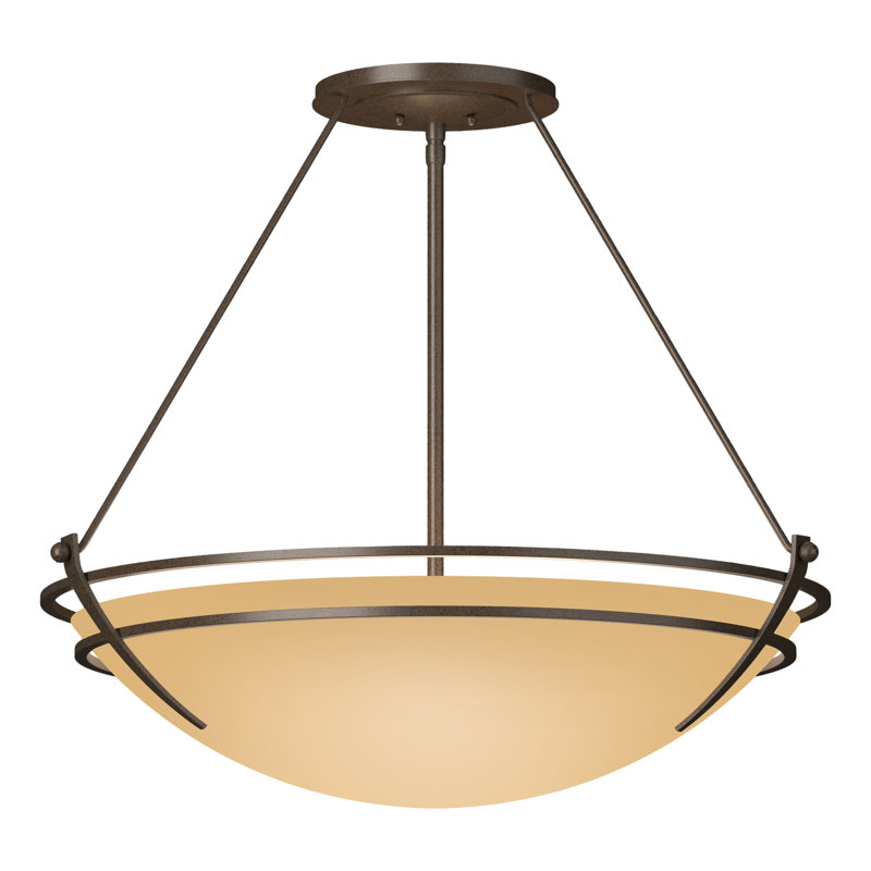 Plafonnier semi-encastré Presidio Tryne, Bronze, H 23,7 po x l 28,6 po x P 28,6 po, Sable