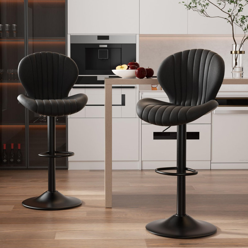 Tabouret de comptoir Salem, Noir, 2