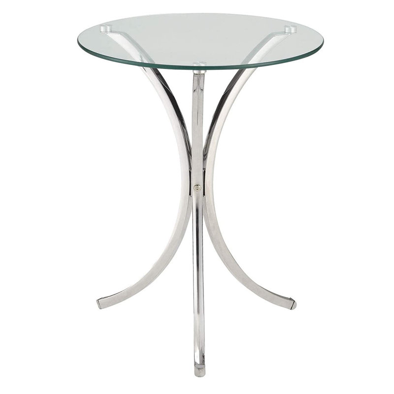Aliaksandra Glass Top End Table