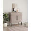 Armoire décorative moderne Jodie Mid-Century avec 2 tablettes réglables en chêne blanchi-617772123